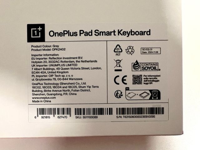 Teclado OnePlus Pad QWERTY Smart Keyboard