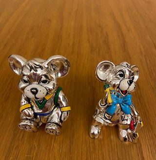 StilArte coppia cagnolini laminati argento