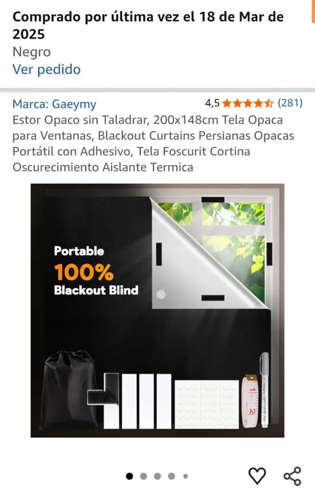 Estor Opaco sin Taladrar 200x148cm