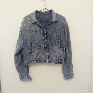 Cazadora Tejana Azul con Detalles