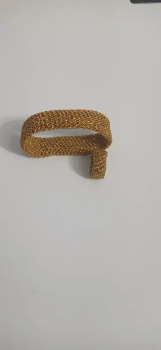 Pulsera y anillo crochet dorado