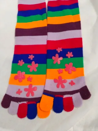 Calcetines niña dedos multicolor