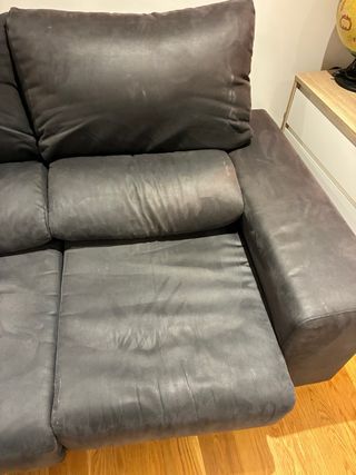 Sofá gris de tela medidas: fondo 1,05x1,7x60