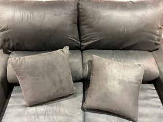 Sofá gris de tela medidas: fondo 1,05x1,7x60
