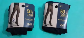 3 Paia Collant OVS 50 Denari Neri Taglia 3M