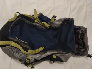 Mochila Campista 60L Azul/Gris