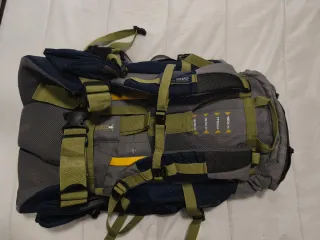 Mochila Campista 60L Azul/Gris