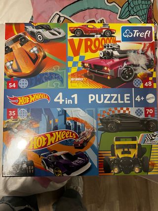 Puzzle 4 en 1 Hot Wheels Trefl