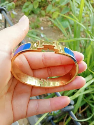 Pulsera Hermes H Azul Acero Inoxidable T17