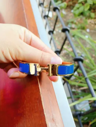 Pulsera Hermes H Azul Acero Inoxidable T17