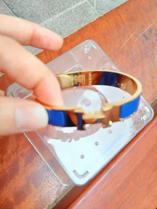 Pulsera tipo Hermes  H Azul Acero Inoxidable T17