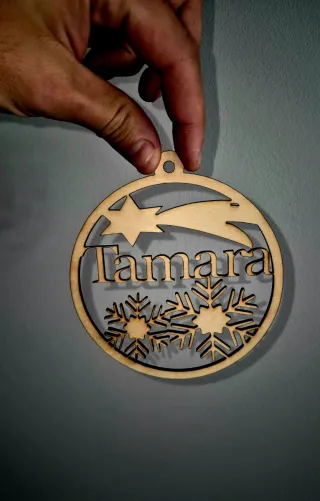 Bola Navidad Personalizada Madera