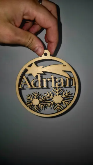 Bola Navidad Personalizada Madera