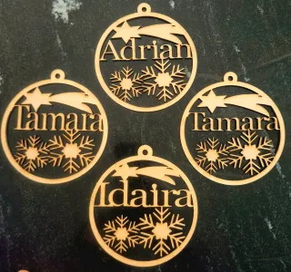 Bola Navidad Personalizada Madera