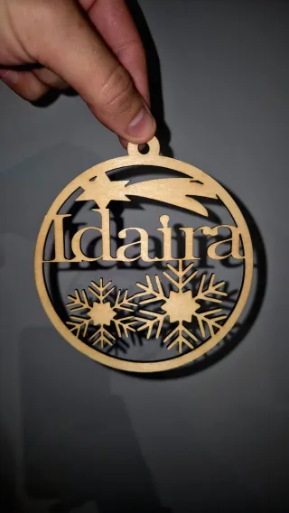 Bola Navidad Personalizada Madera