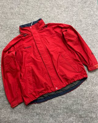Chaqueta Columbia Impermeable Roja y Azul