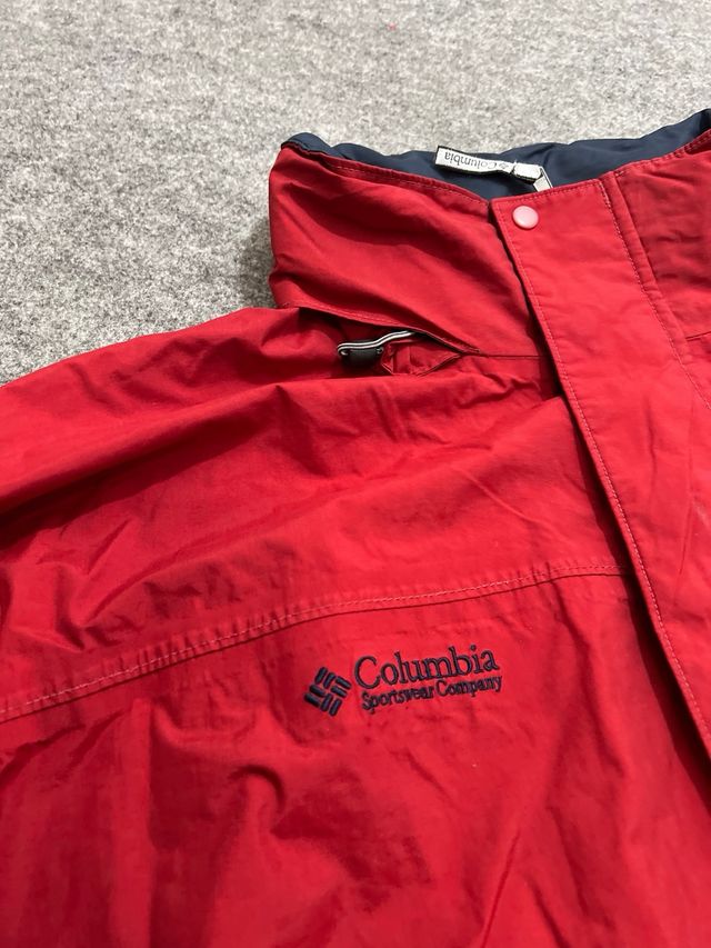 Chaqueta Columbia Impermeable Roja y Azul