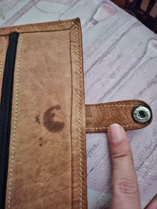 Cartera artesanal de Cuero Étnica Boho Bordada