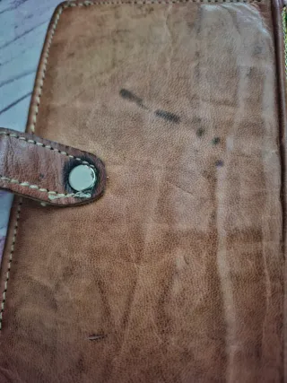 Cartera artesanal de Cuero Étnica Boho Bordada