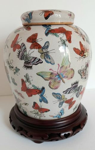 Vaso Potiche Cina Porcellana stile Mille Farfalle