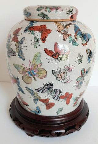 Vaso Potiche Cina Porcellana stile Mille Farfalle