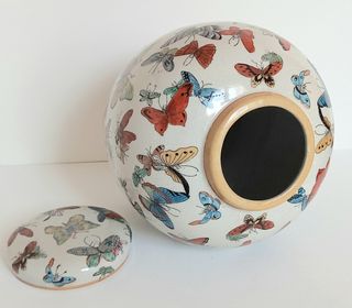 Vaso Potiche Cina Porcellana stile Mille Farfalle