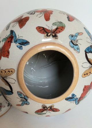 Vaso Potiche Cina Porcellana stile Mille Farfalle