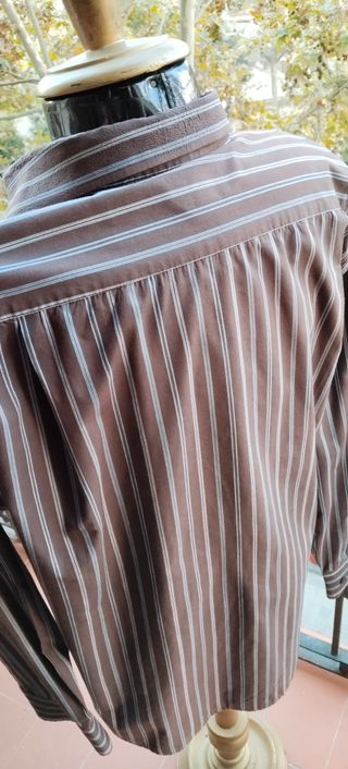 Camisa Lacoste Marrón Rayas Talla L