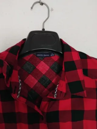 Camisa cuadros roja y negra manga larga