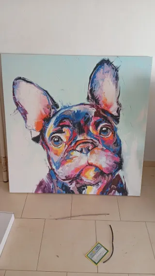 Cuadro perro 120x120cm nuevo