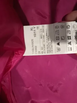 Impermeable niña negro y rosa 10-11 años