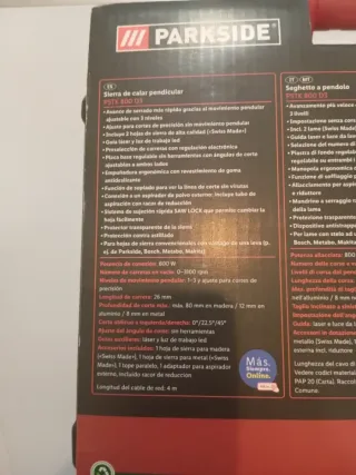 Sierra caladora Parkside PSTK 800 D3 nuevo