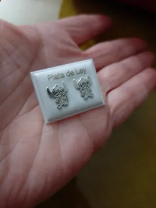 Pendientes Stitch Plata de Ley
