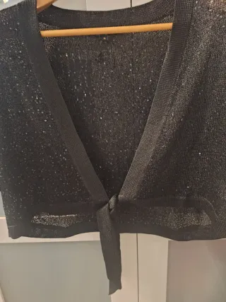 Elegance Chaqueta Lentejuelas Negra Talla XL