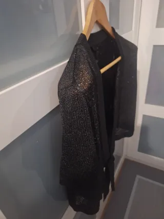 Elegance Chaqueta Lentejuelas Negra Talla XL