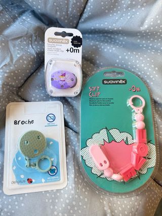 Lote chupetes Suavinex y NUK + broches y +