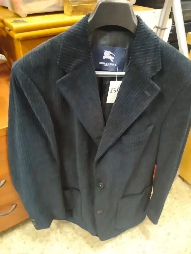 Chaqueta Burberry Negra Corduroy Vintage