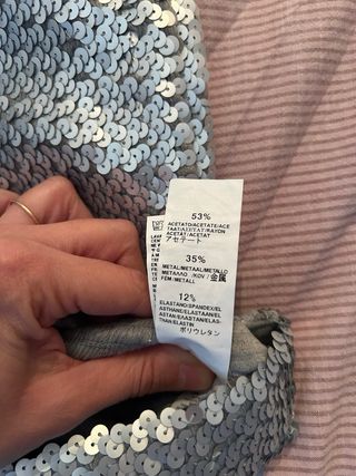 Top lentejuelas plateadas