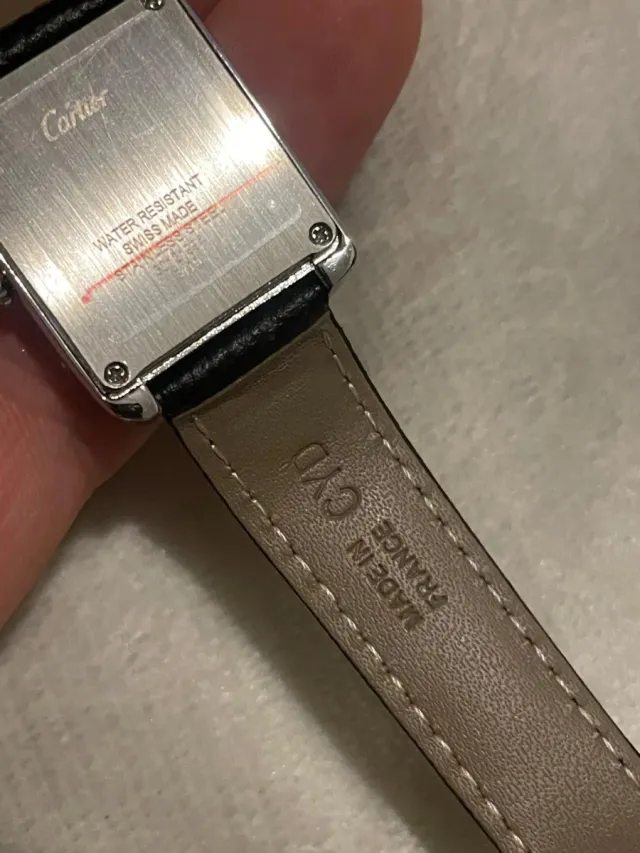 Reloj Cartier Cuero Negro y Plata