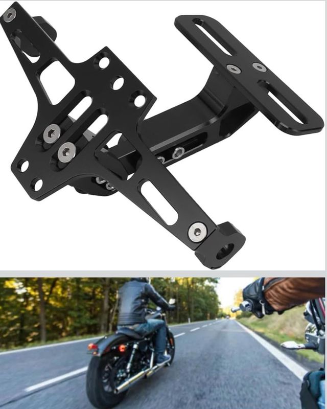 Soporte Porta Matrícula Moto Negro