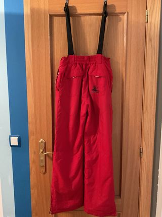 Pantalón de esquí niño rojo con tirantes