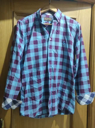 Camisa El Ganso cuadros azul y morado
