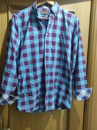Camisa El Ganso cuadros azul y morado