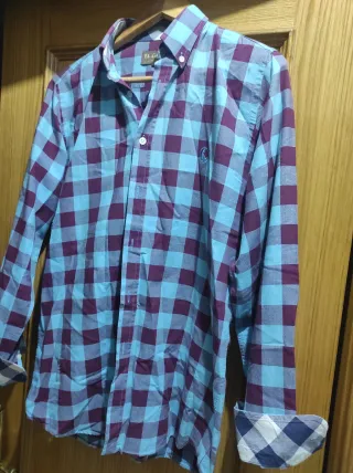 Camisa El Ganso cuadros azul y morado