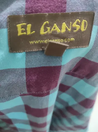Camisa El Ganso cuadros azul y morado