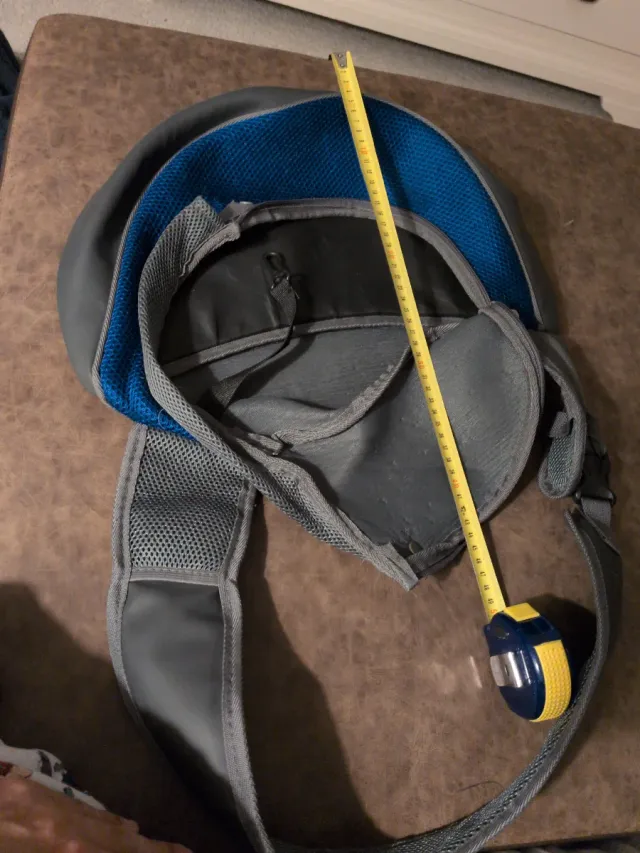 Zurrón para mascotas azul y gris