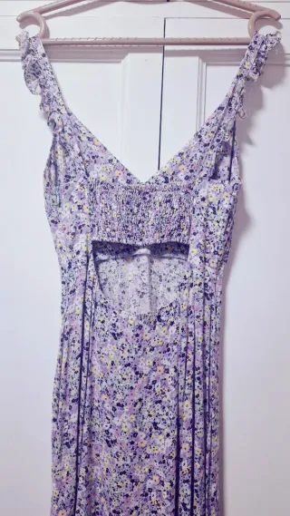 Vestido largo floral espalda descubierta