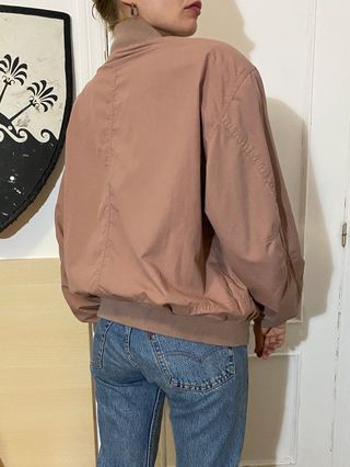 Chaqueta bomber vintage rosa M-L