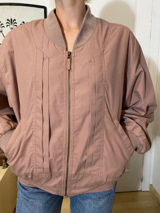 Chaqueta bomber vintage rosa M-L