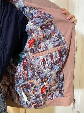 Chaqueta bomber vintage rosa M-L